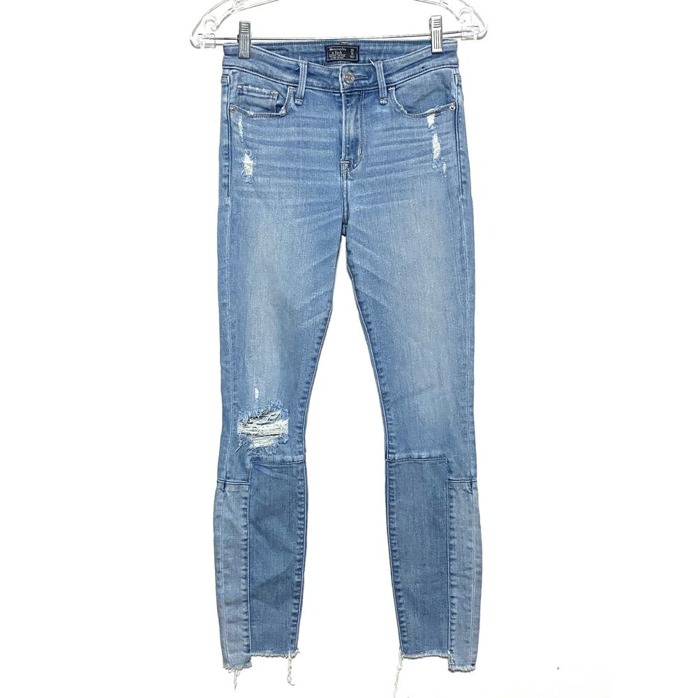 Abercrombie & Fitch Harper Low Rise Super Skinny Jeans Women 25/0 Distressed Y2K